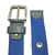 Ficuster Unisex Solid Metal Buckle Dark Blue Braided Cotton Canvas Belt