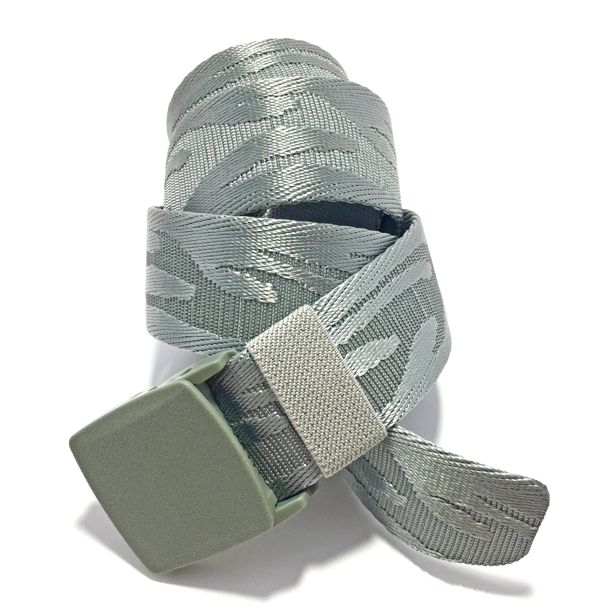 Ficuster Unisex Autogrip Plastic Buckle Silver Braided Nylon Canvas Belt