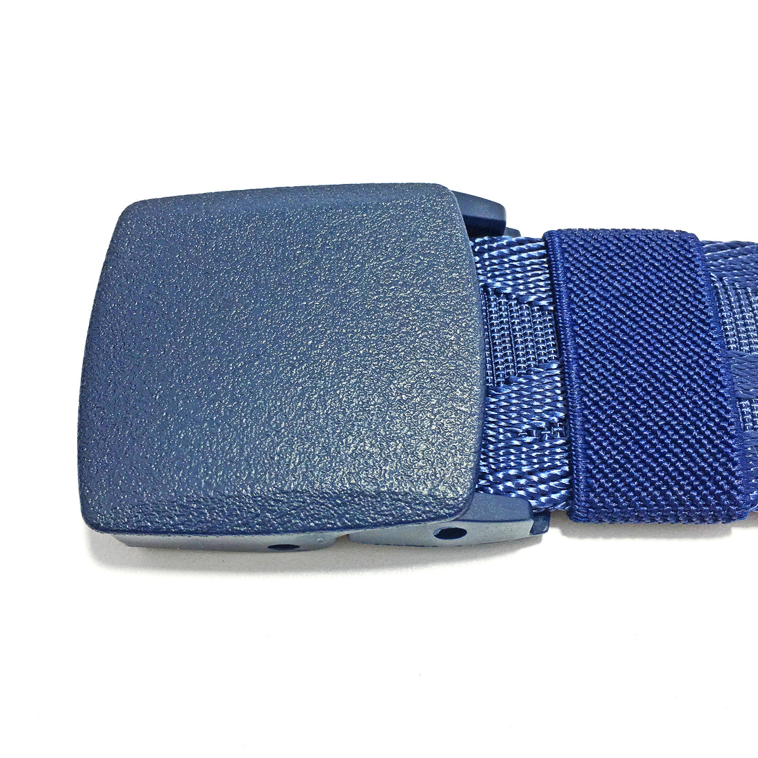 Ficuster Unisex Autogrip Plastic Buckle Blue Braided Nylon Canvas Belt