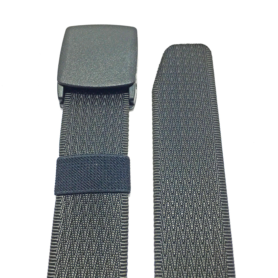 Ficuster Unisex Autogrip Plastic Buckle Braided Black Nylon Canvas Belt